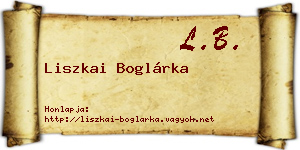 Liszkai Boglárka névjegykártya